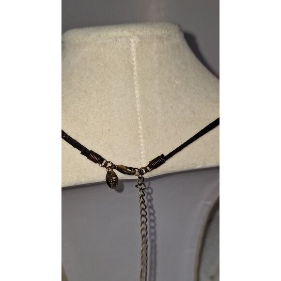 Artsy Lia Sophia Amber Glass Pendant Necklace Bohemian Exotic Fashion - Picture 5 of 11